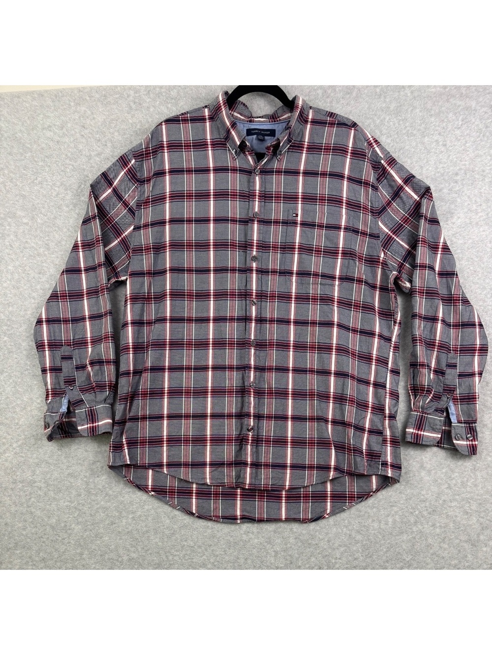 Tommy Hilfiger XXL Plaid Button Down Shirt 100’s Cotton Long Sleeve Classic Fit